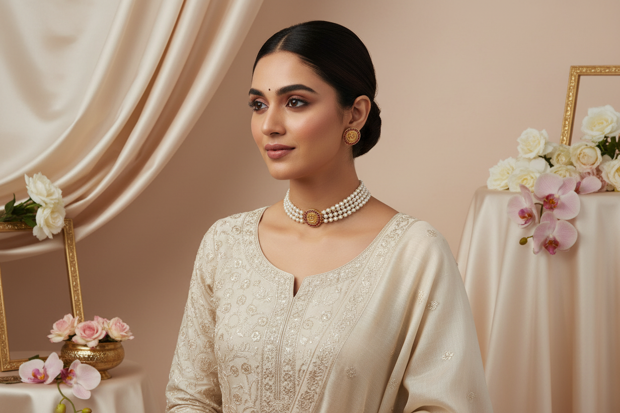 Lakshmi pearl choker 