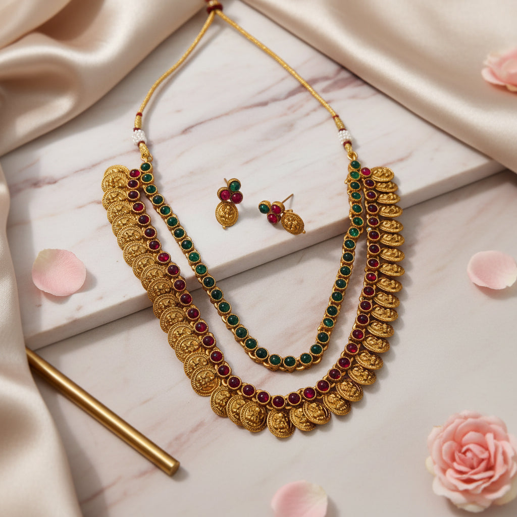 layer Lakshmi kemp necklace