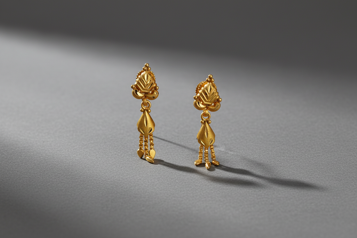 leaf gold earrings