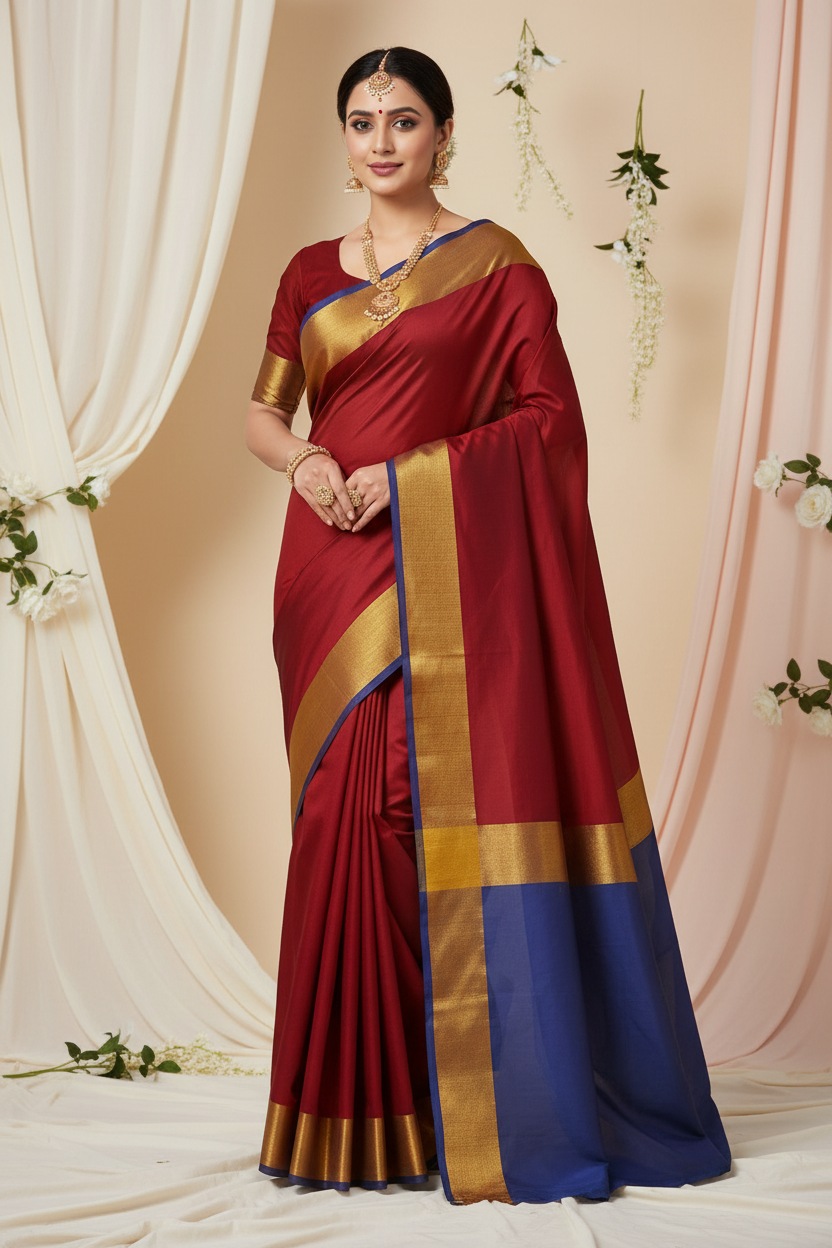 maroon__polysilk_saree