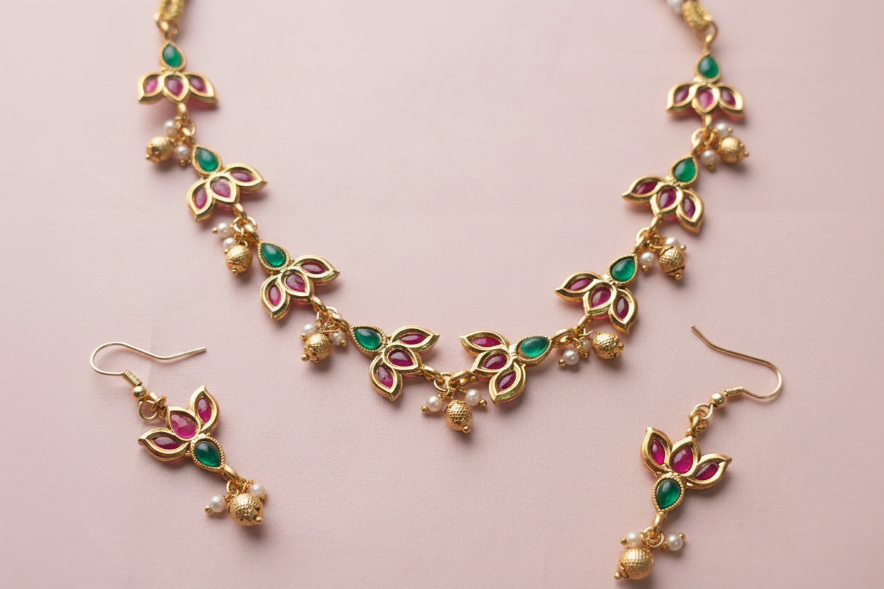 matte floral necklace 