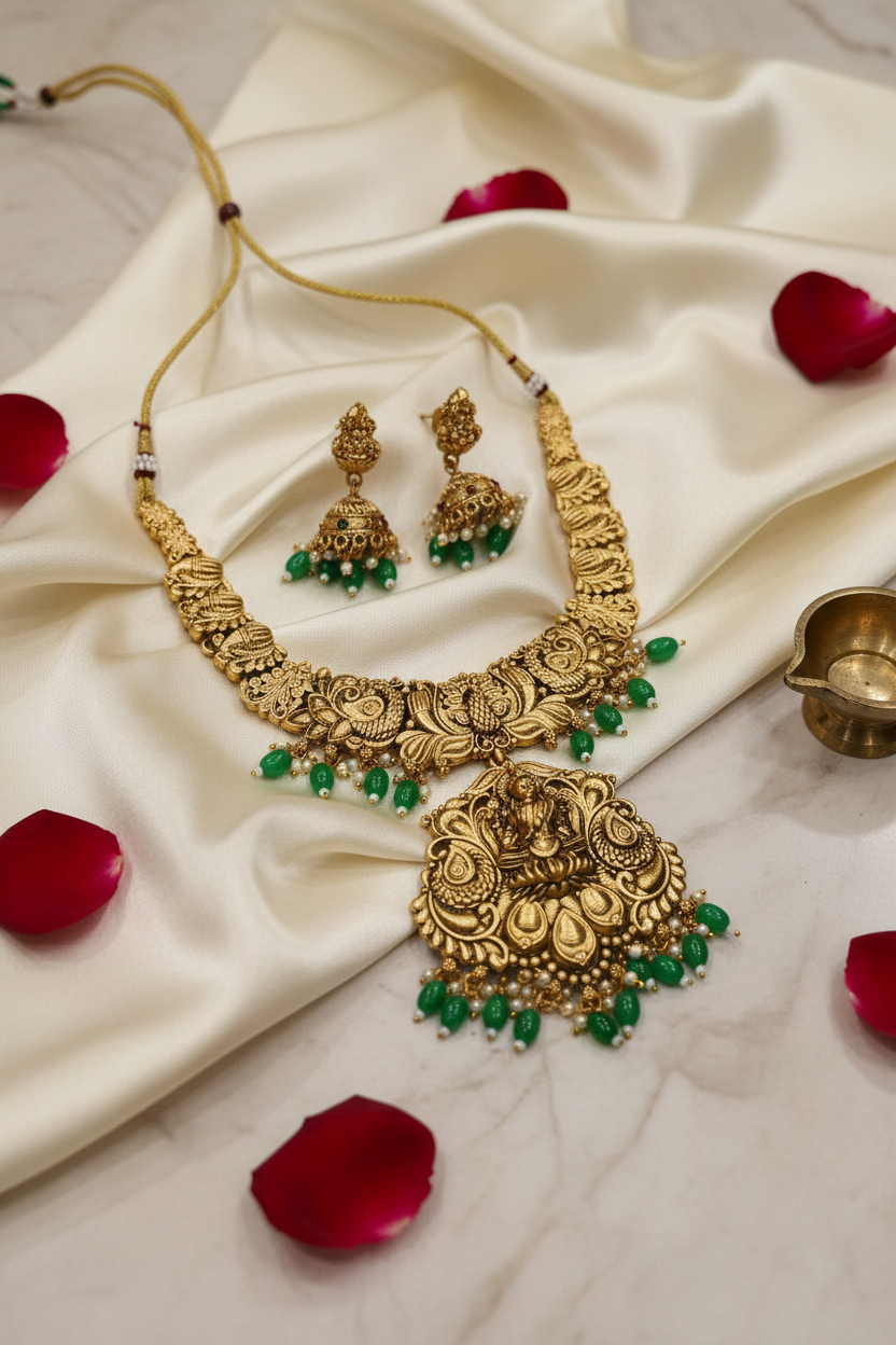 matte_lakshmi_necklace