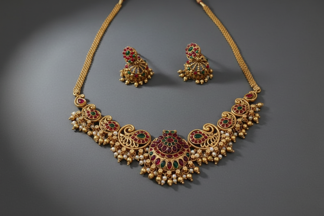 multicolor matte necklace