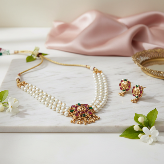 Multi Elephant Pearl Choker 