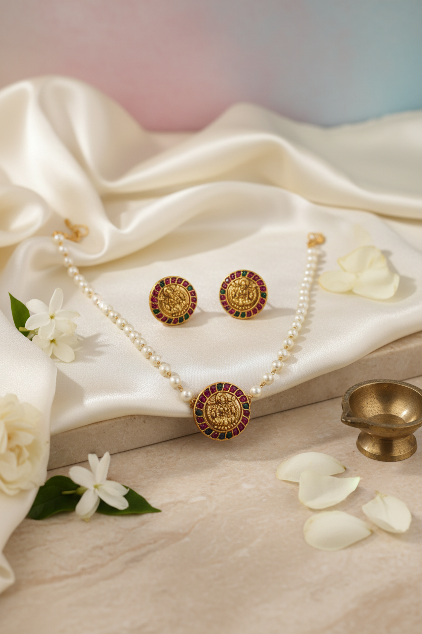 Multicolor Lakshmi Pearl Matte Choker