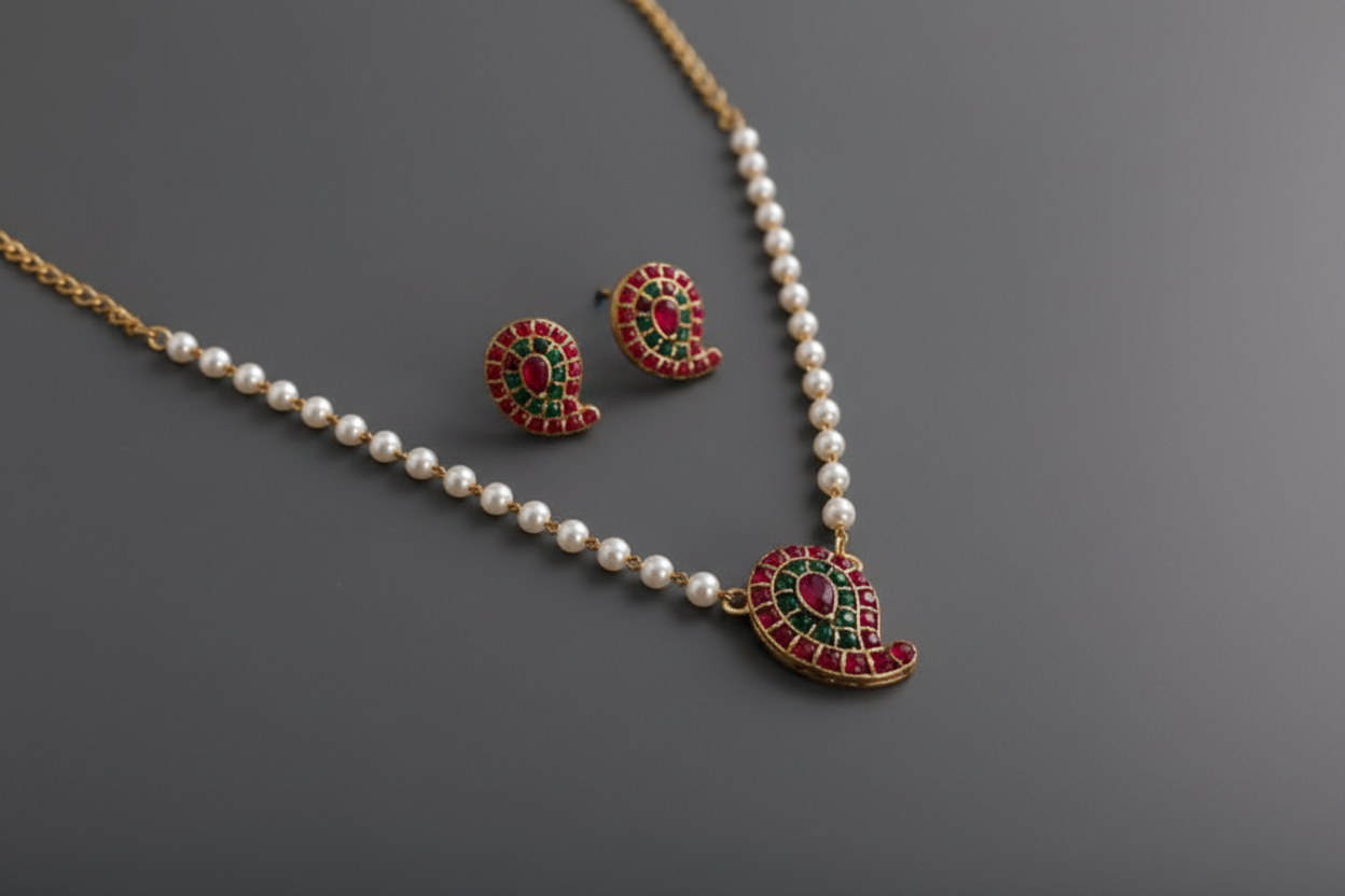 multicolor mango pearl choker