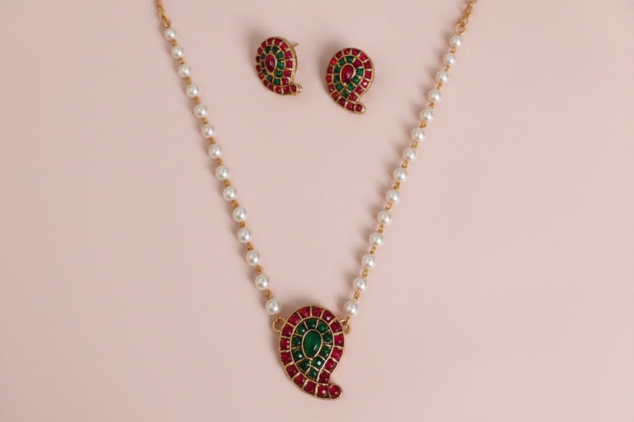 multicolor mango pearl choker