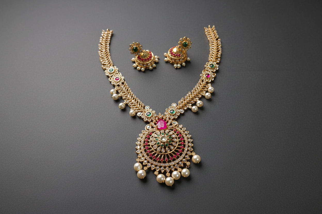 Multi stone AD Necklace