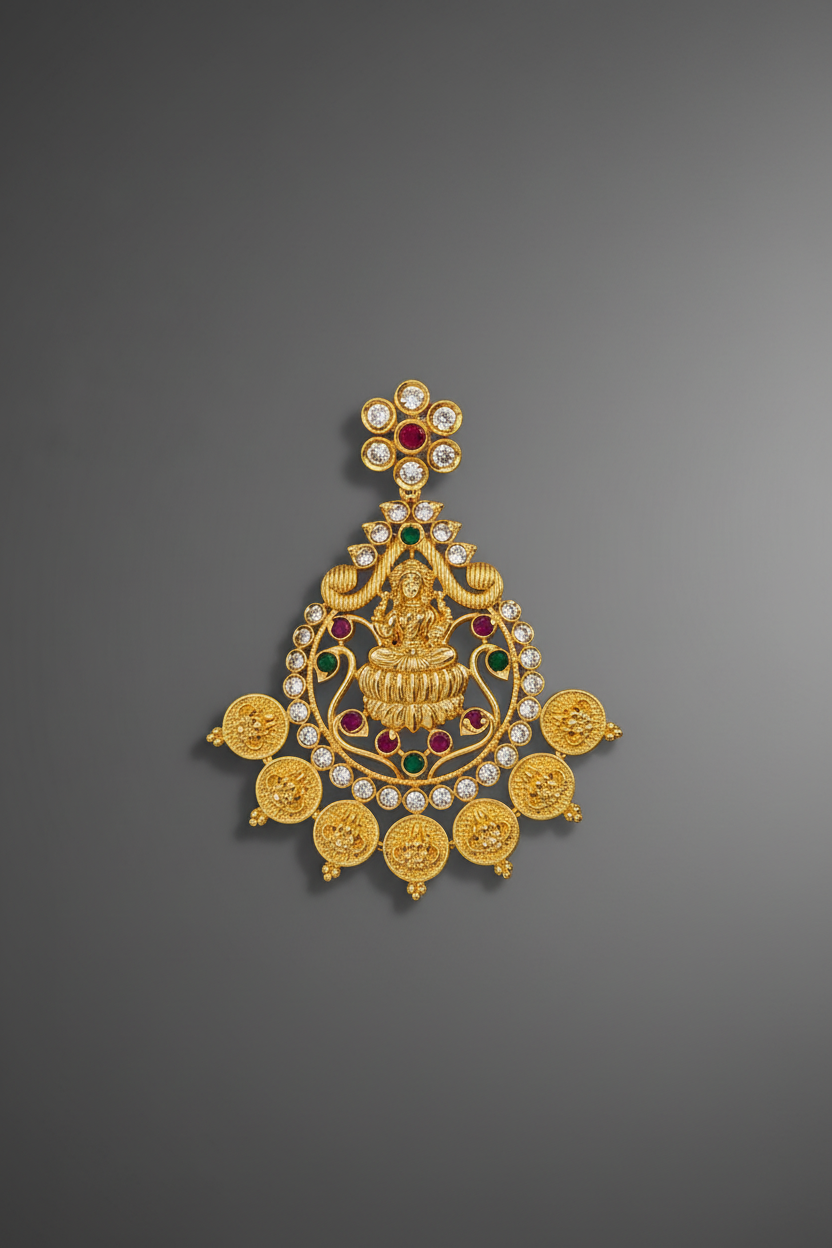 Multi stone Lakshmi Pendant 