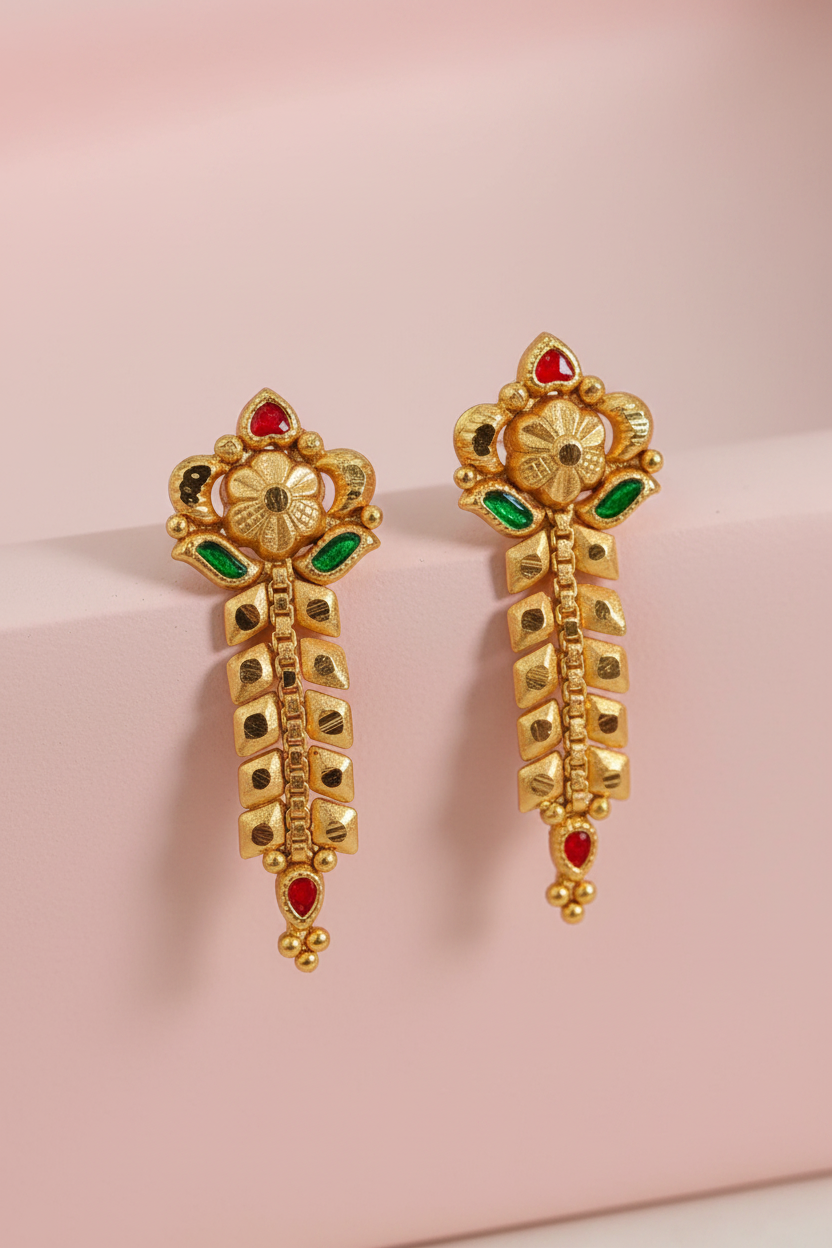 Multicolor Golden Earrings 