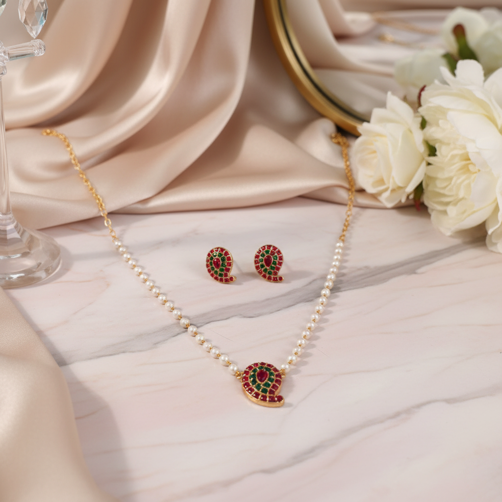 multicolor mango pearl choker