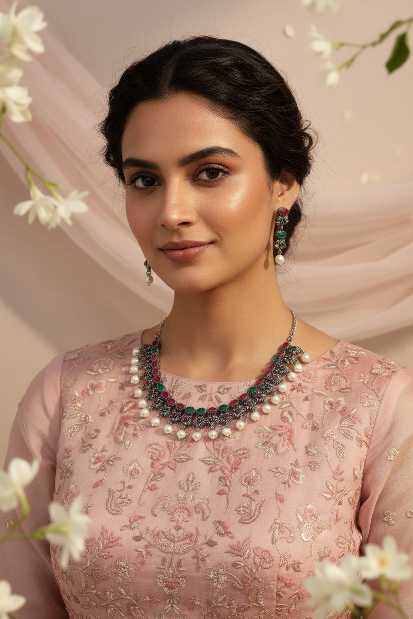Multicolor Oxidised Necklace