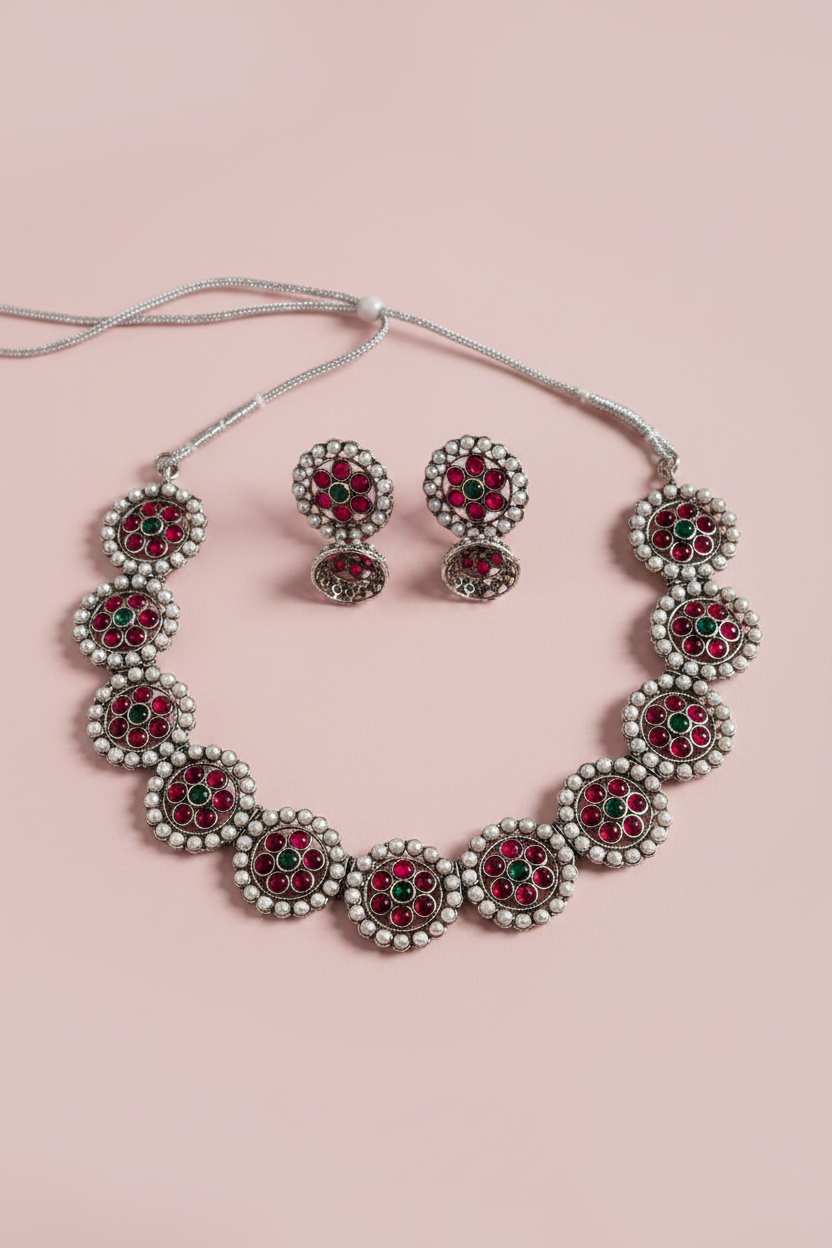 Oxidised Kemp Necklace 