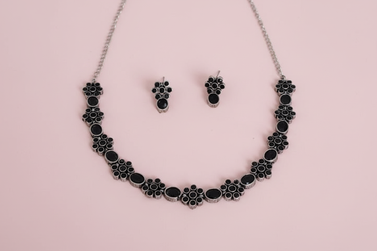 oxidised black necklace 