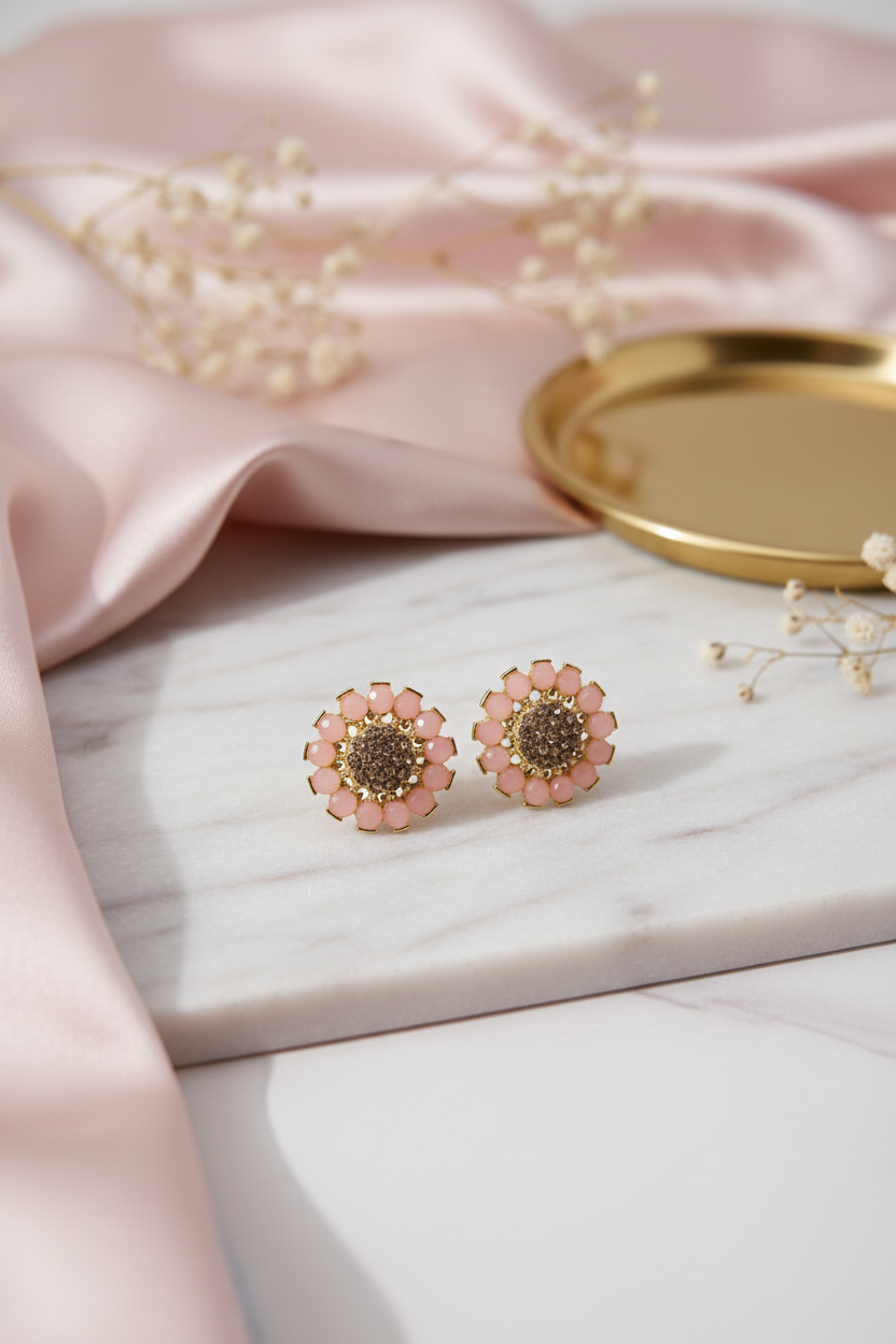 peach__floral_stud