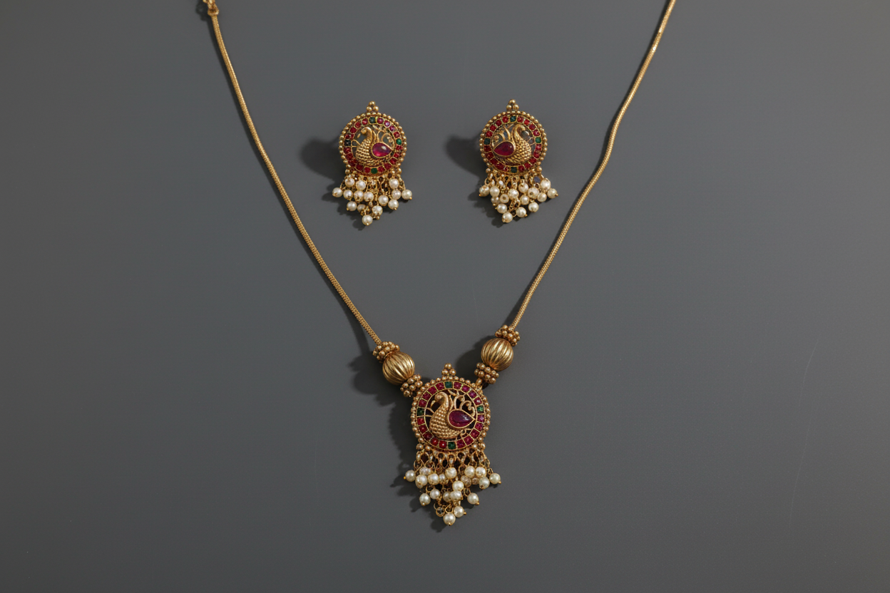 peacock white crystal chain 