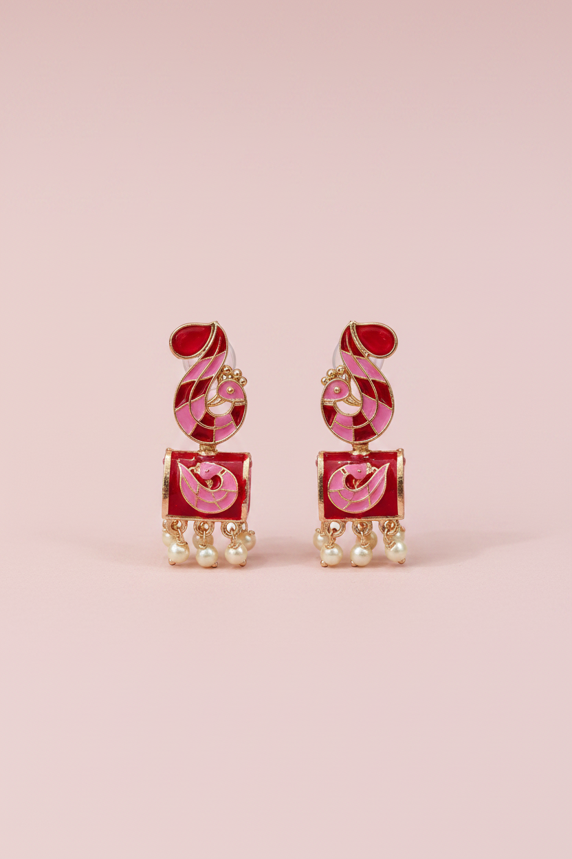 peacock_meenkari_earrings