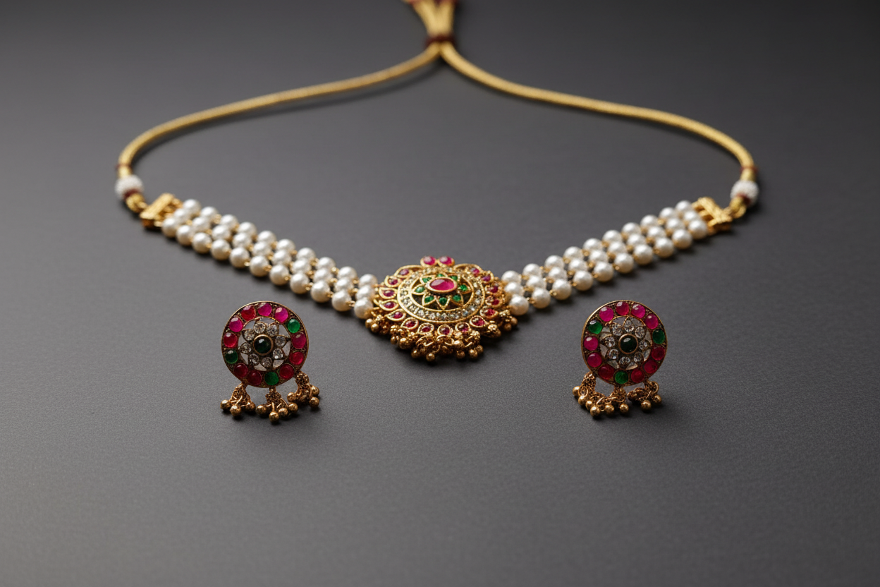 Pearl Choker set Multicolor 