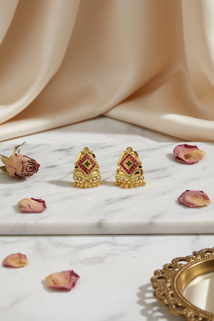 Pink Stone Earrings 