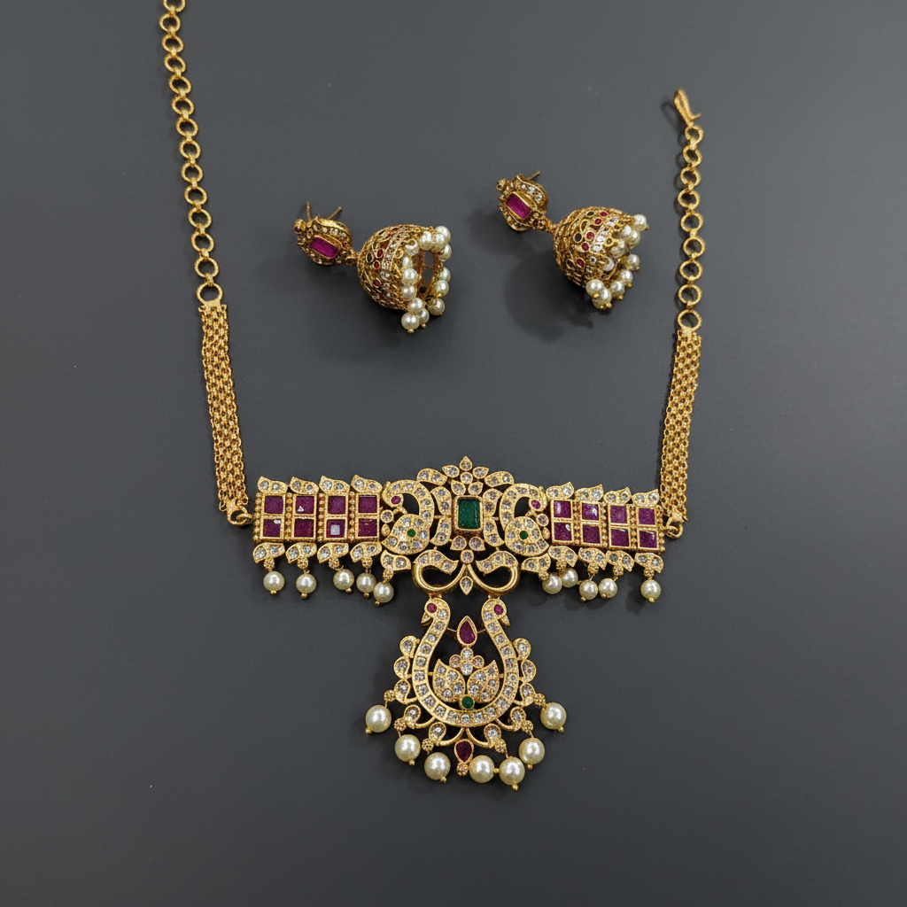 Premium choker Peacock 