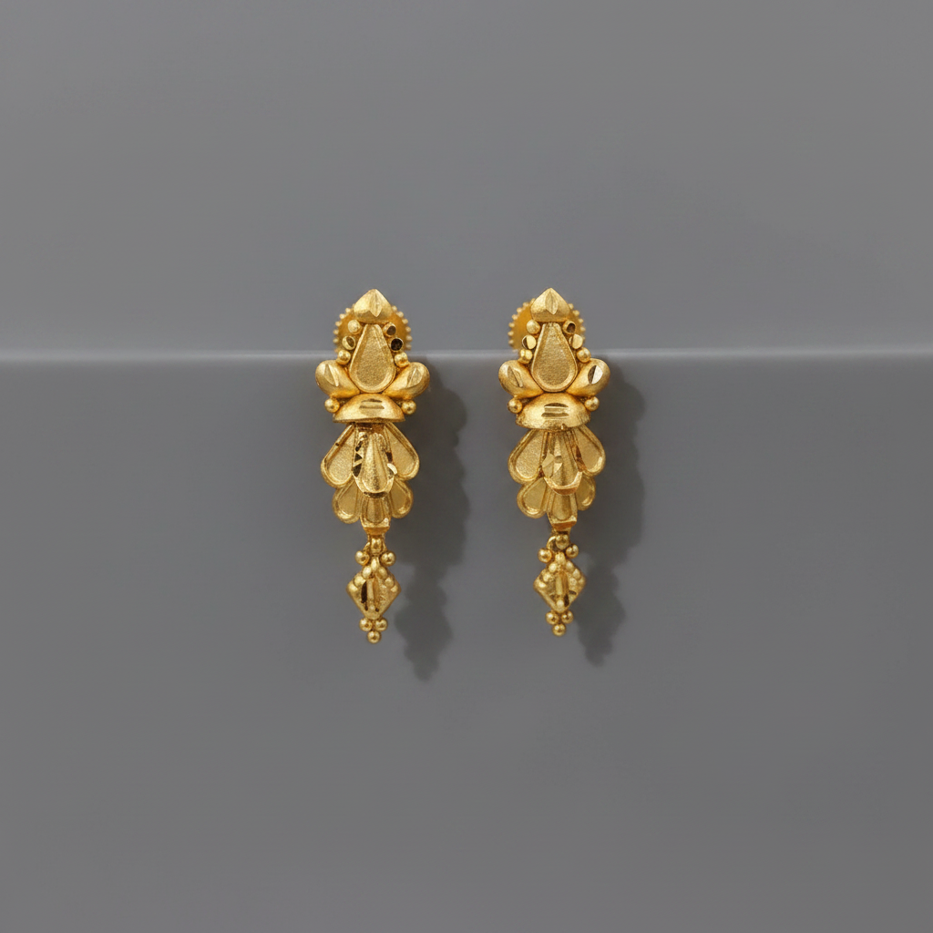 Premium Feather Golden Earrings 