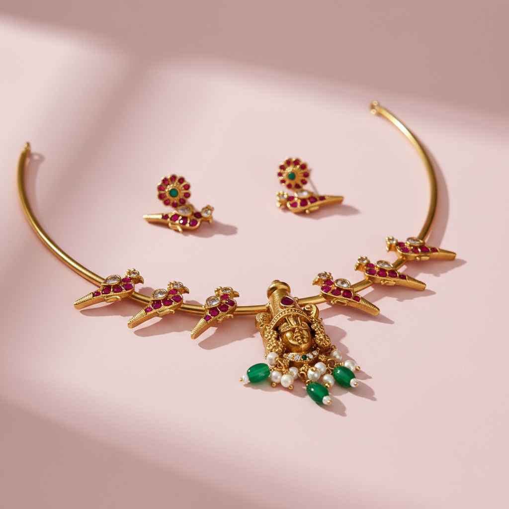 premium matte peacock choker