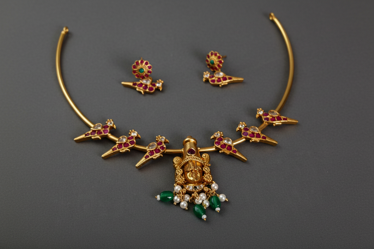 premium matte peacock choker