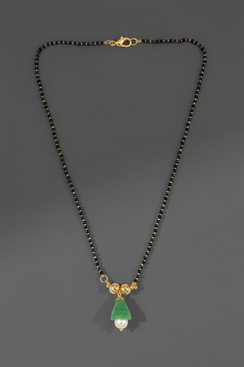 Green Jhumka Pendant Mangalsutra