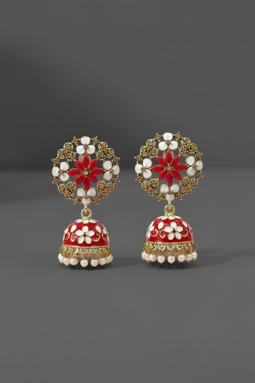red__meenakari__earrings