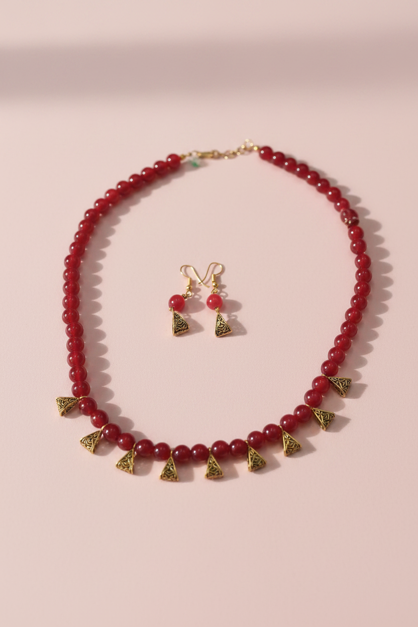Red beaded chain set