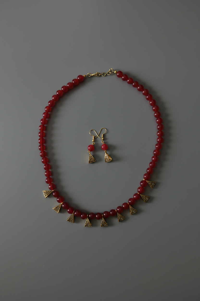 Red beaded charms Chain 