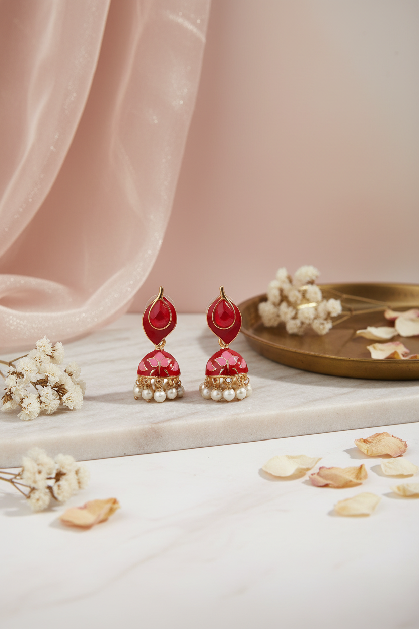 red_meenakari__earrings