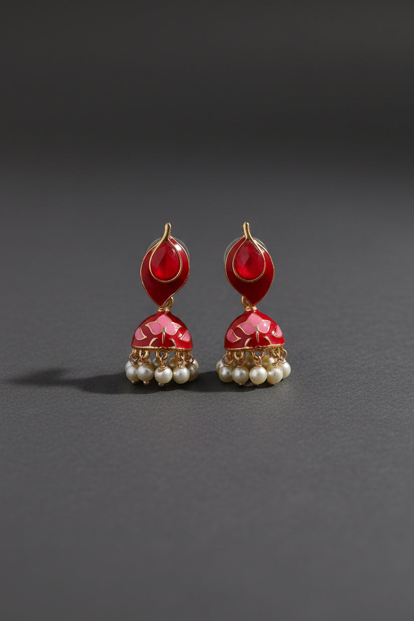 red_meenakari_earrings