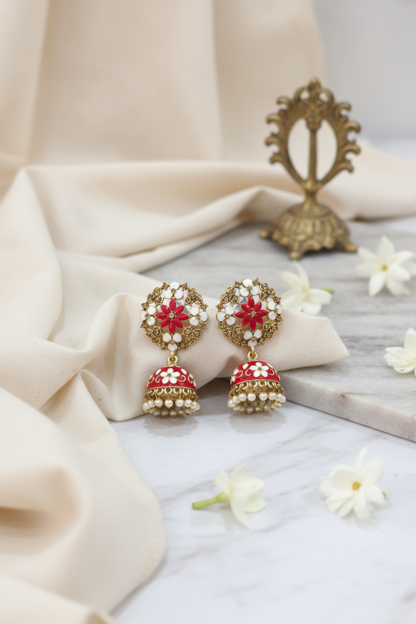 red_meenakari_earrings