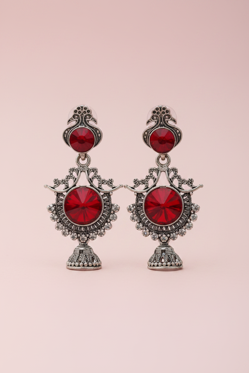 red_stone_earrings