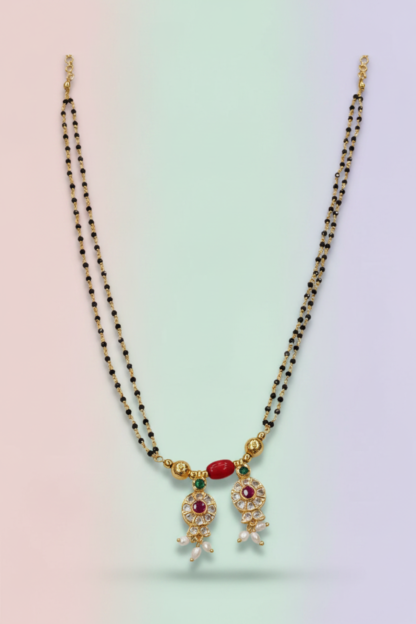 Rice pearl drop mangalsutra 