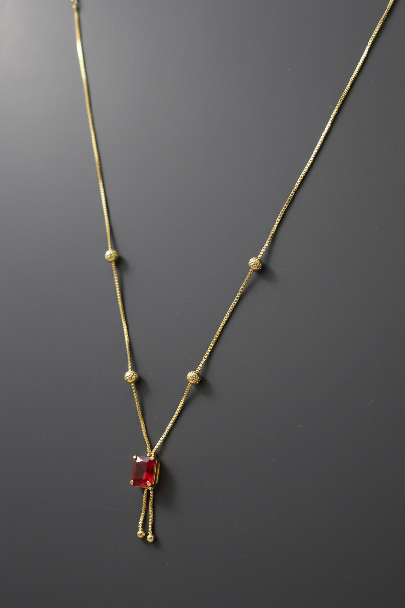 Ruby stone chain