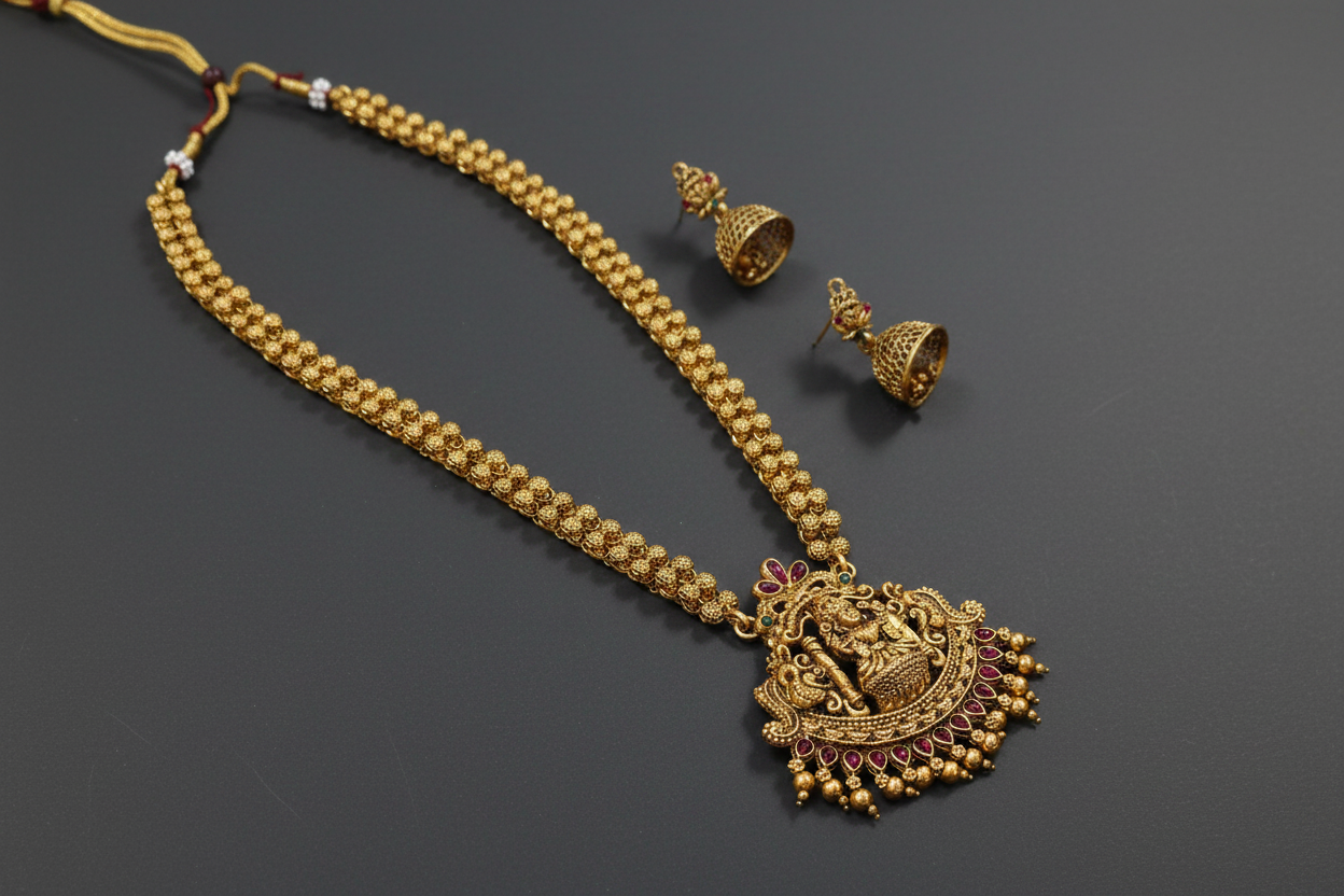 Ruby stone Lakshmi Haram