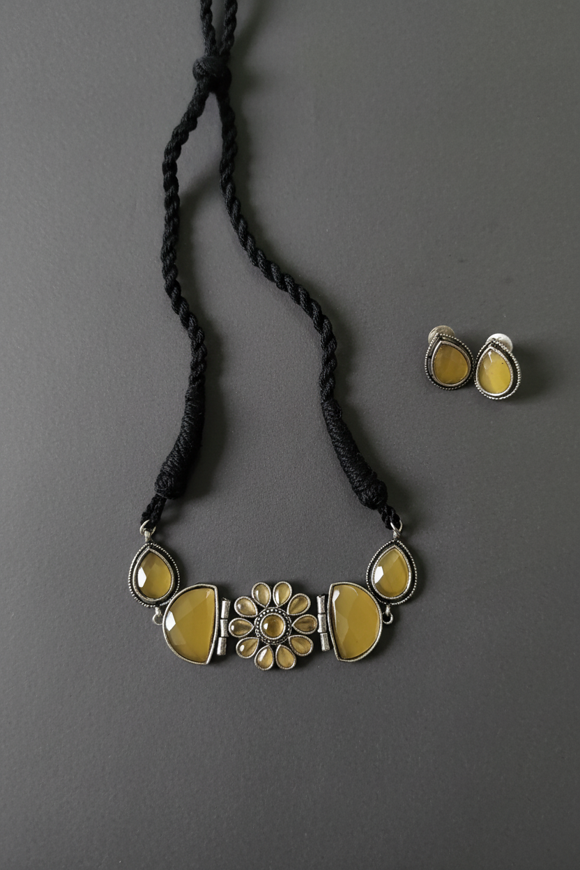 Silver Oxidised Choker 