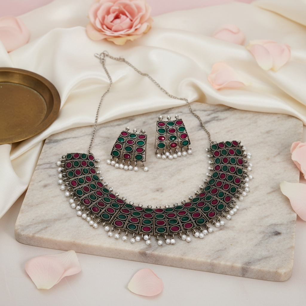 silver_oxidised_necklace