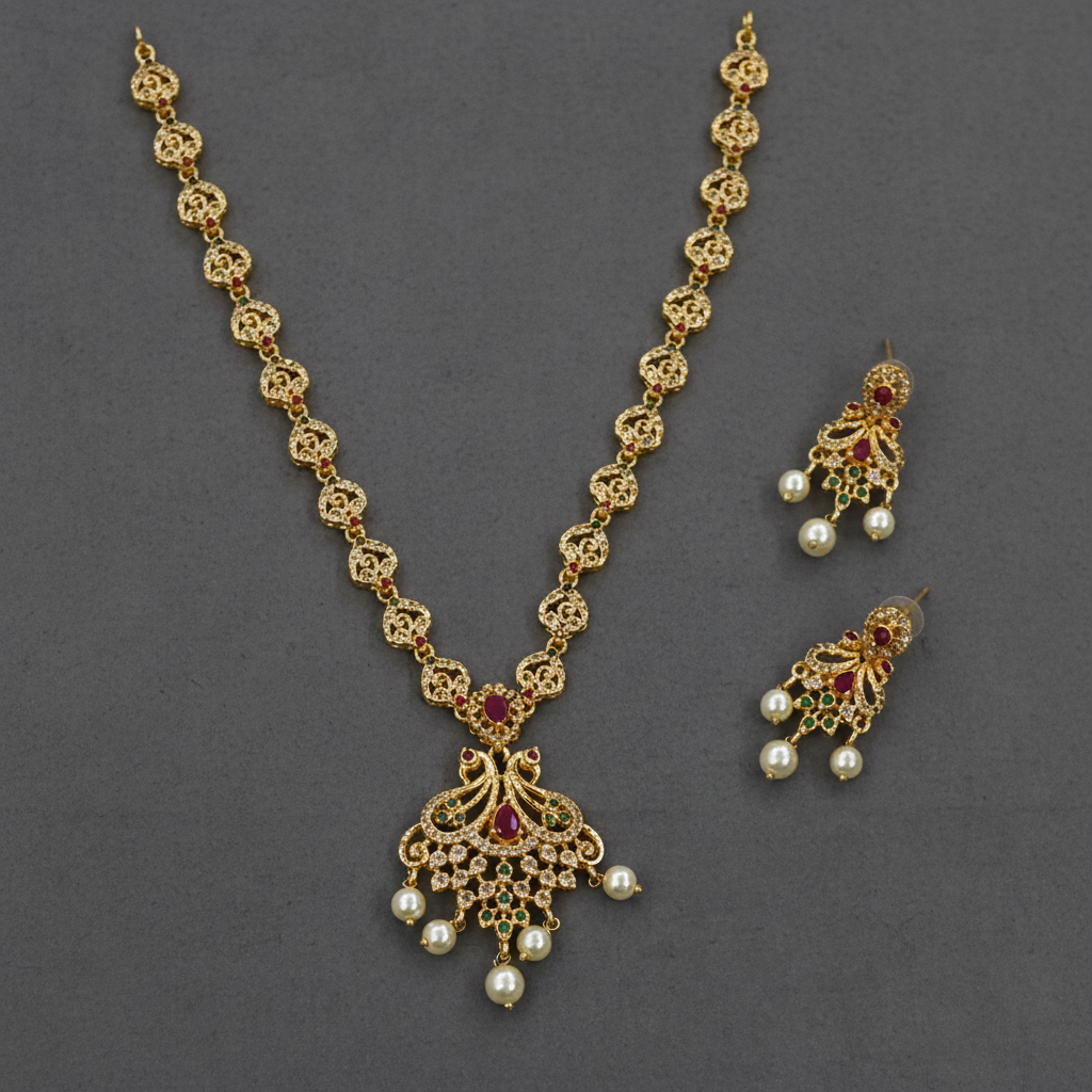 Stone Gold finish Necklace 
