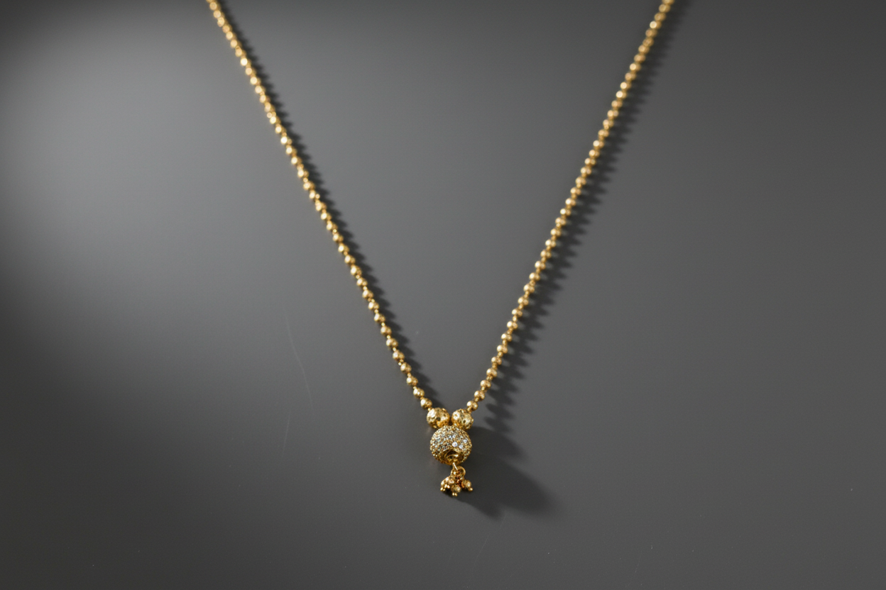 Stone Bead Chain Gold Replica 