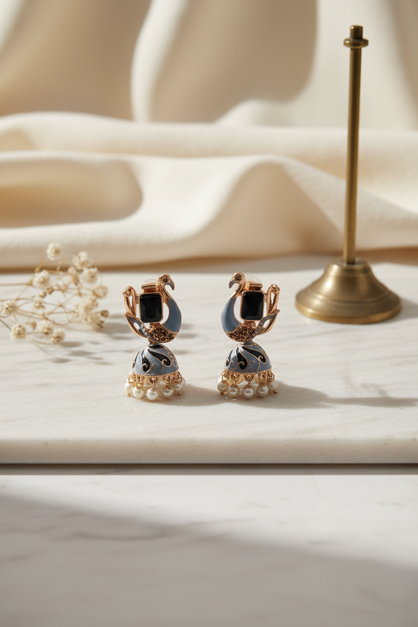 Blue Swan Jhumka