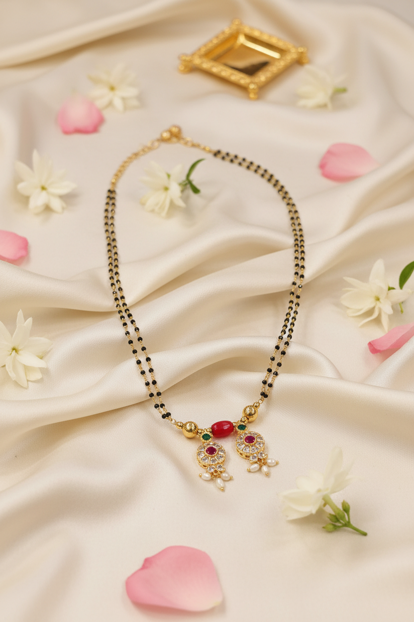 Two Pendant Stone Mangalsutra 