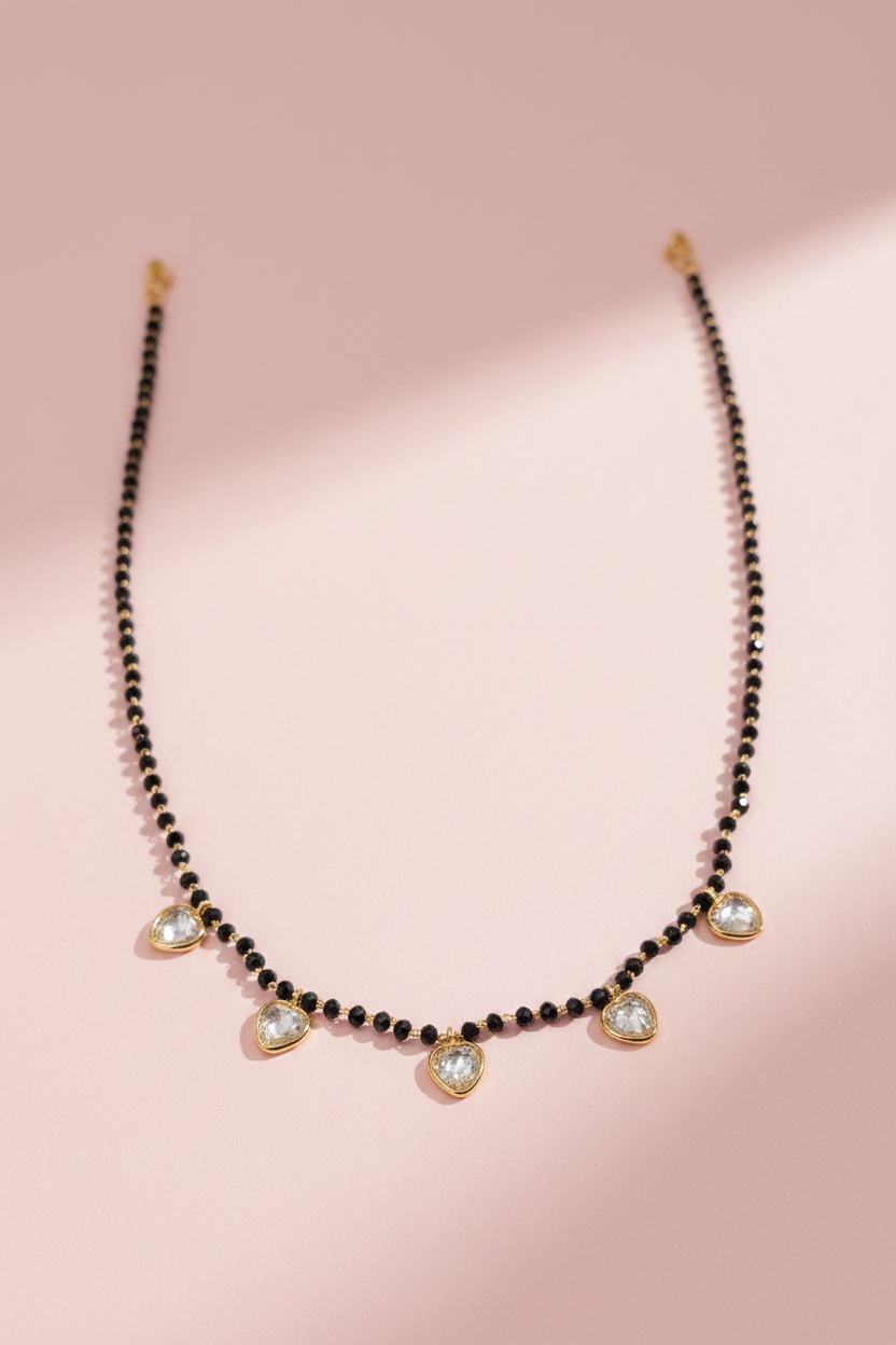 Uncut Stone pendent Mangalsutra 