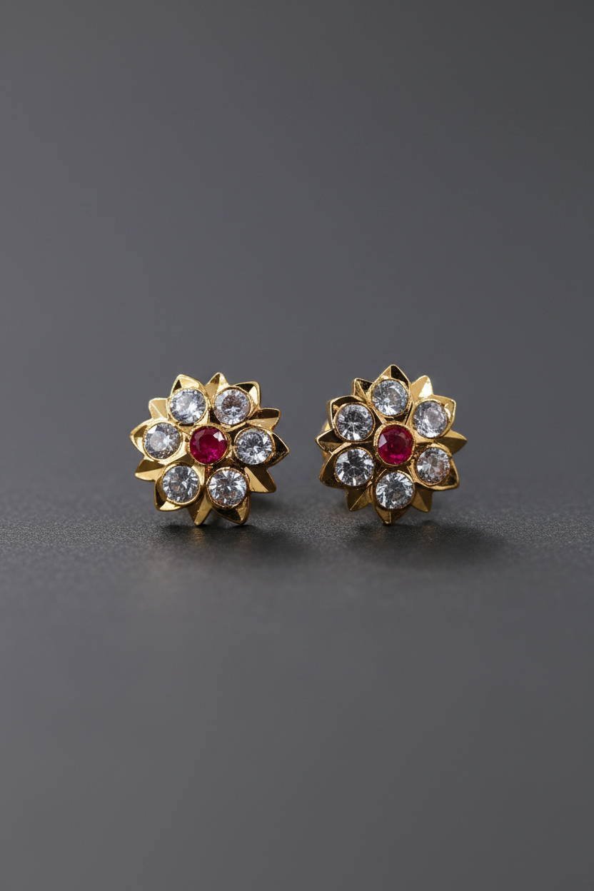 Uncut Stone Earrings 