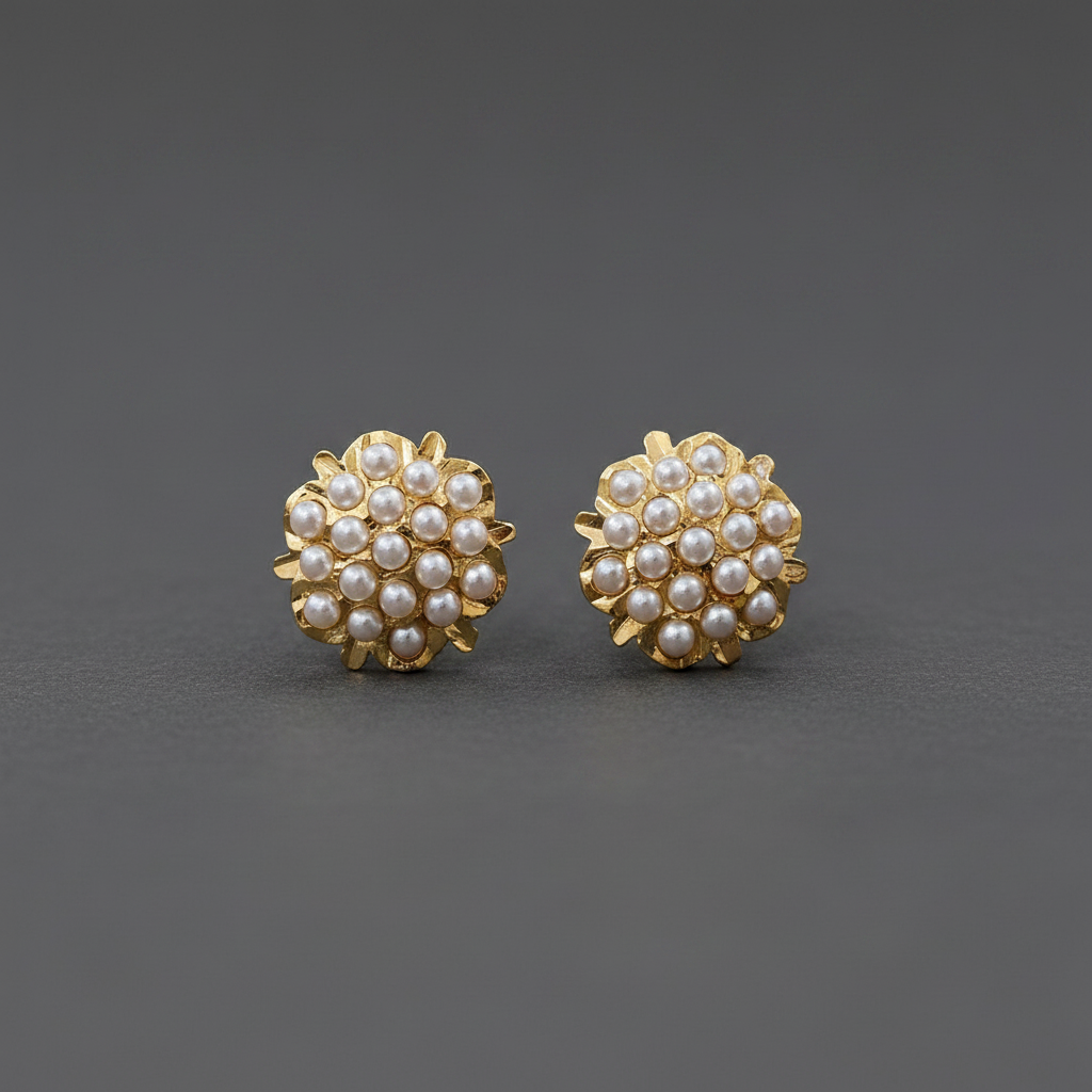 White Pearl Impon Earrings 