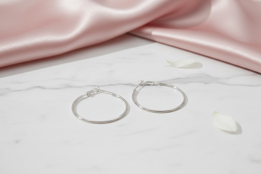 White Hoop Earrings