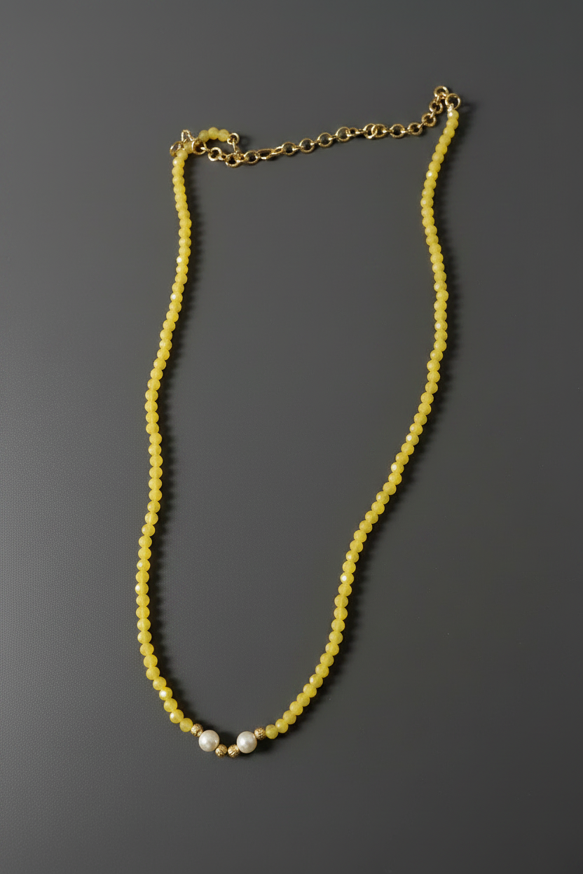 yellow Beads Crystal Chain