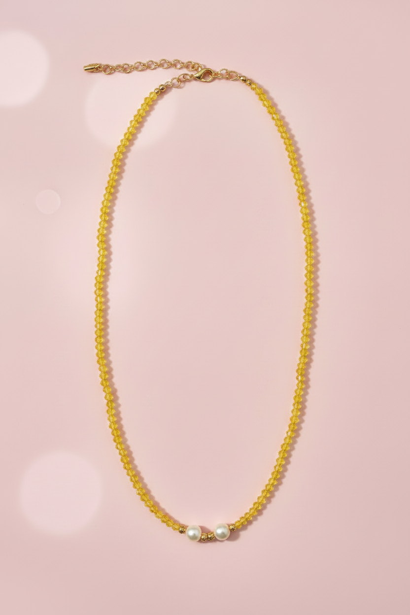 yellow Beads Crystal Chain